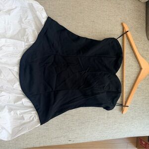 Elegant Black and White Strapless Dress